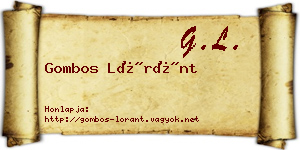 Gombos Lóránt névjegykártya